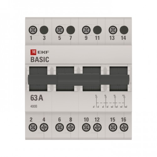 Трехпозиционный переключатель 4P 63А EKF Basic