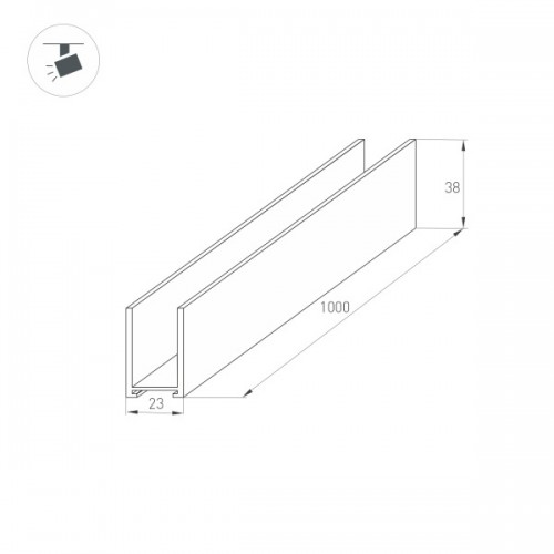 Трек MAG-TRACK-2538-1000 (BK) (Arlight, IP20 Металл, 3 года)