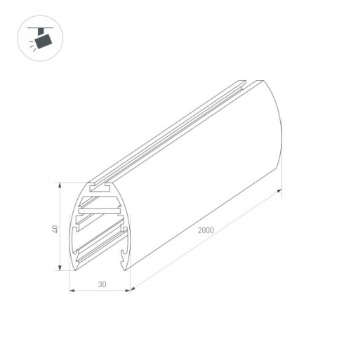 Трек MAG-TRACK-2540-2000 (BK) (Arlight, IP20 Металл, 3 года)