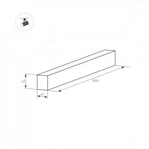 Трек MAG-TRACK-4563-3000 (WH) (Arlight, IP20 Металл, 3 года)