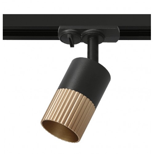 Трековый светильник WOLTA WTL-GU10/18BG-1 DUO под лампу GU10 Черный/золото D55x100x160