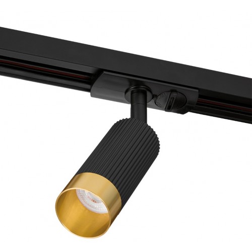 Трековый светильник WOLTA WTL-MR11/16BG Shell под лампу MR11 с цоколем GU10 IP20 Черный с золотом D40x100x165mm