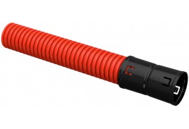 Труба гофрированная двустенная ПНД d50мм с муфтой красн. (уп.50м) IEK