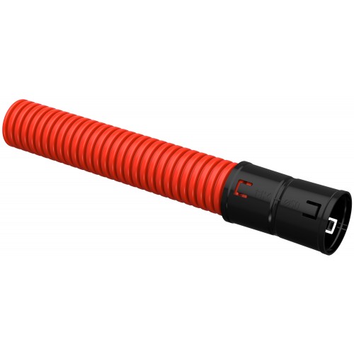 Труба гофрированная двустенная ПНД d50мм с муфтой красн. (уп.50м) IEK