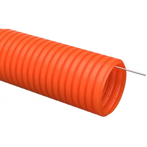 Труба гофрированная ПНД d=16мм с зондом оранжевая  (100м) IEK