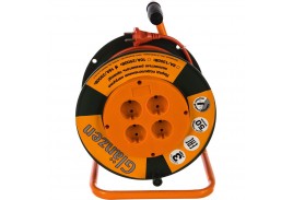 Удлинитель силовой на катушке  GLANZEN 4 гн. ПВС 2х1,5 арт. EB-50-006