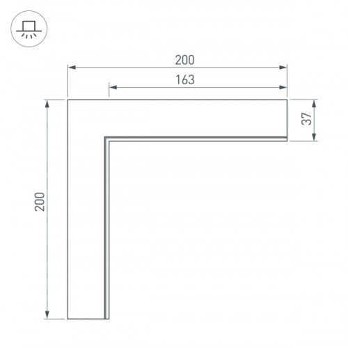 Угол SL-LINIA32-FANTOM внутренний (Arlight, Металл)