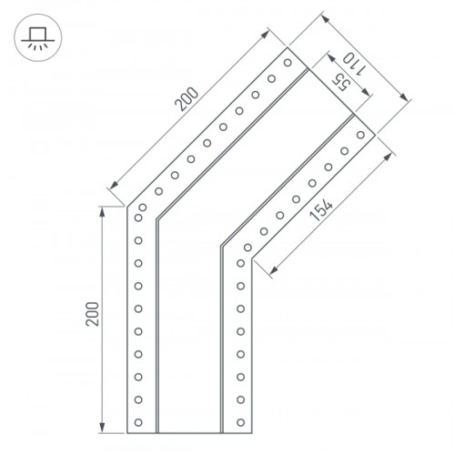 Угол SL-LINIA55-FANTOM-135 (Arlight, Металл)
