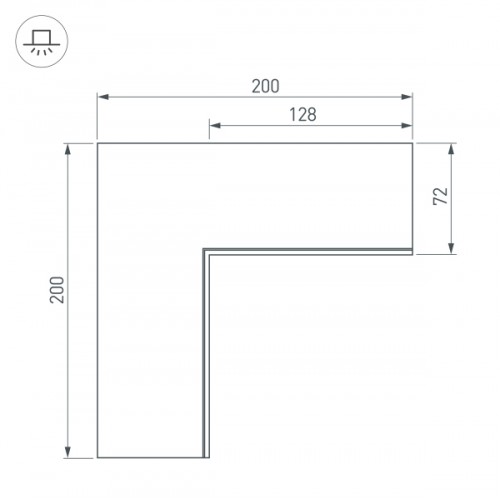 Угол SL-LINIA55-FANTOM внутренний (Arlight, Металл)