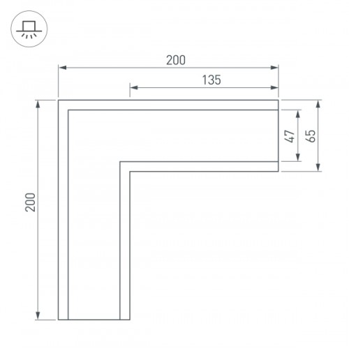 Угол SL-LINIA65-F (Arlight, Металл)