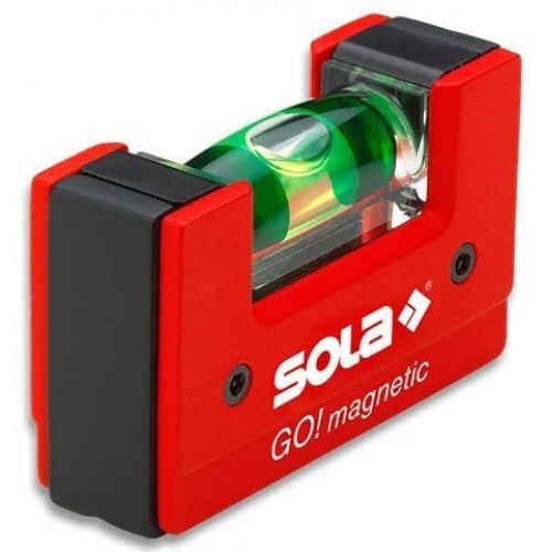 Уровень 68 мм 1 глазок пластм. GO! magnetik (SOLA) Магнитный