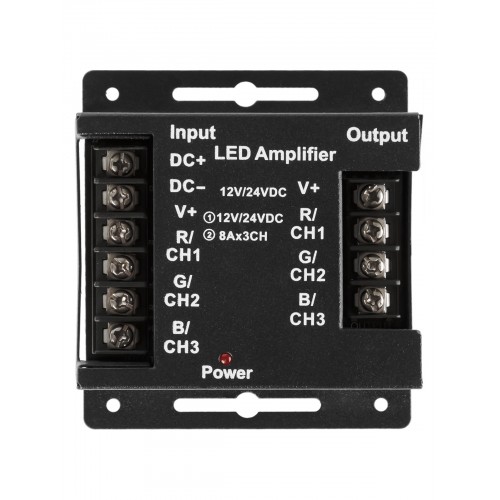 Усилитель для светодиодных лент и модулей RGB-12В-24А-288Вт-IP20, 3 канала, TDM
