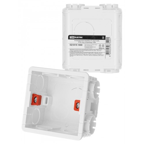 Установочная коробка СП 74х71х45, IP20, инд. штрихкод, TDM.