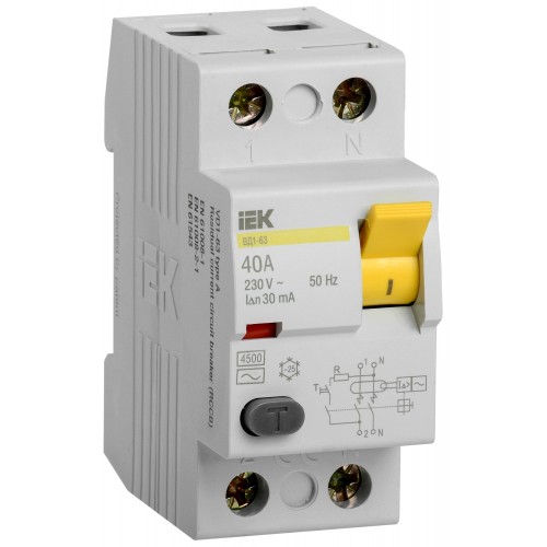 УЗО ВД1-63 2Р 40А 30мА IEK
