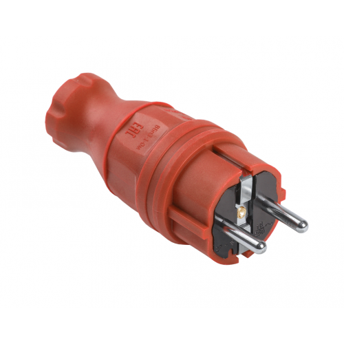 ВБп3-1-0м Вилка прямая ОМЕГА IP44 каучук красная IEK