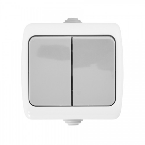Выключатель 2-кл. открытой установки IP54 10А, бело-серый "Сигма" General