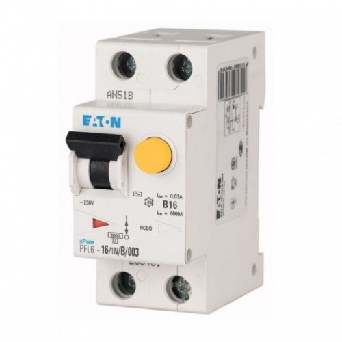 Выключатель автоматический дифференциального тока 2п (1P+N) C 25А 30мА тип AC 6кА PFL6 2мод. EATON