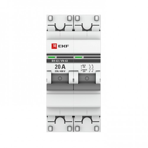 Выключатель нагрузки 2P 20А ВН-63 EKF PROxima