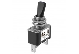 Выключатель-тумблер ASW-07D-2 1P 12В AC/DC 30А (3c) ON-OFF с фиксацией с синей LED подсветкой TDM