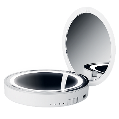 Зеркало с подсветкой Зеркало JAZZway ML-D9AC-wh, подсветка, аккумулятор, бел.