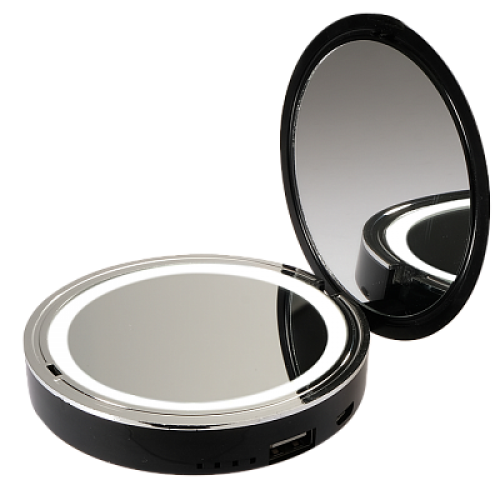 Зеркало с подсветкой Зеркало JAZZway ML-D9PB-bk, подсветка, пауэрбэнк, черн.