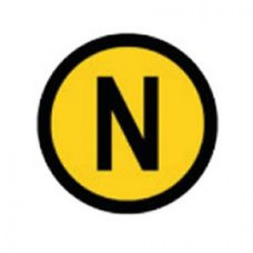 Знак наклейка "N" цветн.с/к из пленки ПВХ с подрезкой 1,5*1,5см, РБ